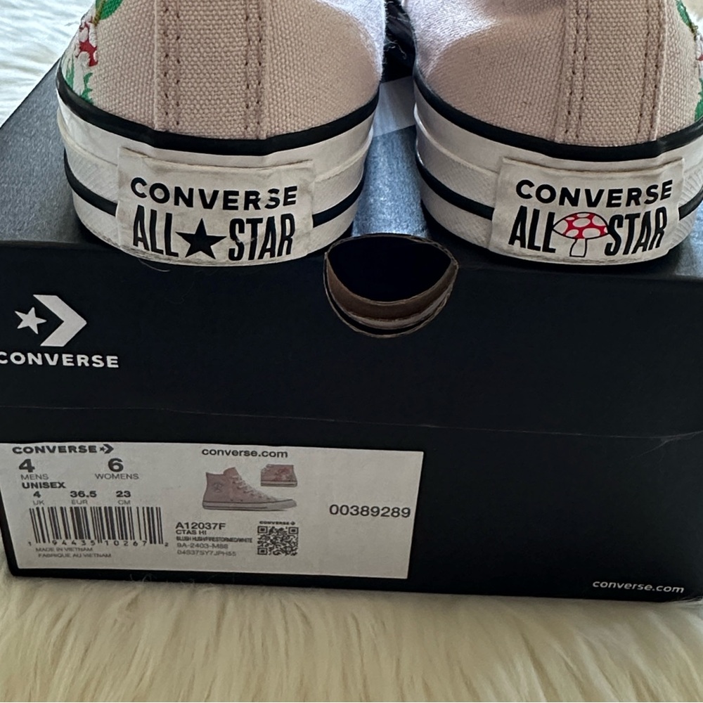 Converse Pink High-Top Sneakers with Mushroom Design - Picture 8 of 10